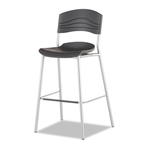 Image of Caféworks Bistro Stool, Graphite Seat/graphite Back, Silver Base