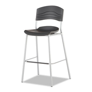 Caféworks Bistro Stool, Graphite Seat/graphite Back, Silver Base