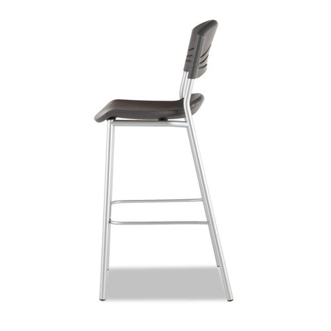 Image of Caféworks Bistro Stool, Graphite Seat/graphite Back, Silver Base