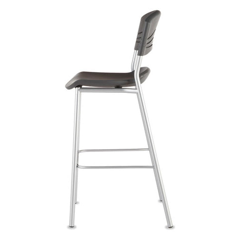 Image of Caféworks Bistro Stool, Graphite Seat/graphite Back, Silver Base