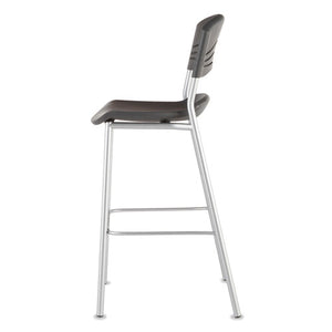 Caféworks Bistro Stool, Graphite Seat/graphite Back, Silver Base