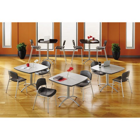 Image of Caféworks Bistro Stool, Graphite Seat/graphite Back, Silver Base