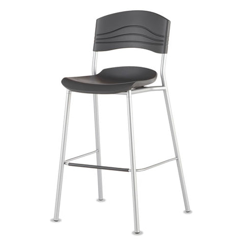 Image of Caféworks Bistro Stool, Graphite Seat/graphite Back, Silver Base