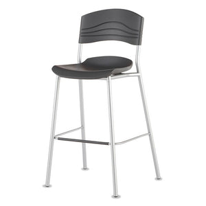 Caféworks Bistro Stool, Graphite Seat/graphite Back, Silver Base