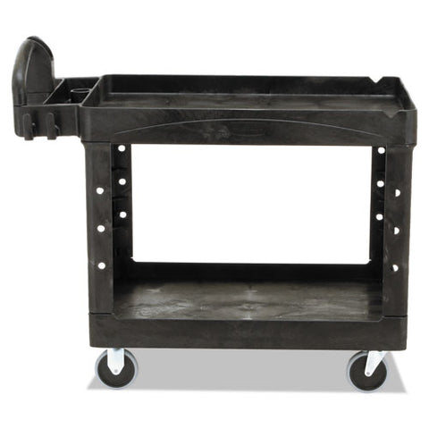 Image of Heavy-duty Utility Cart, Two-shelf, 25.9w X 45.2d X 32.2h, Black