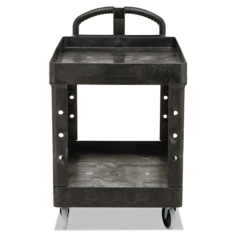 Image of Heavy-duty Utility Cart, Two-shelf, 25.9w X 45.2d X 32.2h, Black