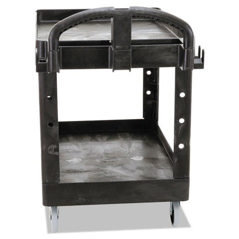 Image of Heavy-duty Utility Cart, Two-shelf, 25.9w X 45.2d X 32.2h, Black