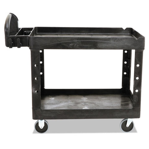 Image of Heavy-duty Utility Cart, Two-shelf, 25.9w X 45.2d X 32.2h, Black