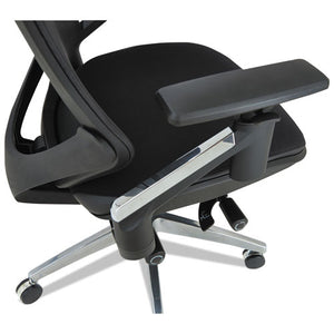 Alera Eb-w Series Pivot Arm Multifunction Mesh Chair, Supports Up To 275 Lbs, Black Seat/black Back, Aluminum Base