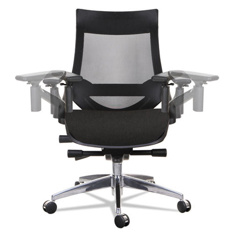 Image of Alera Eb-w Series Pivot Arm Multifunction Mesh Chair, Supports Up To 275 Lbs, Black Seat/black Back, Aluminum Base