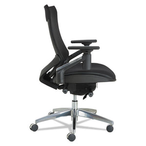 Alera Eb-w Series Pivot Arm Multifunction Mesh Chair, Supports Up To 275 Lbs, Black Seat/black Back, Aluminum Base