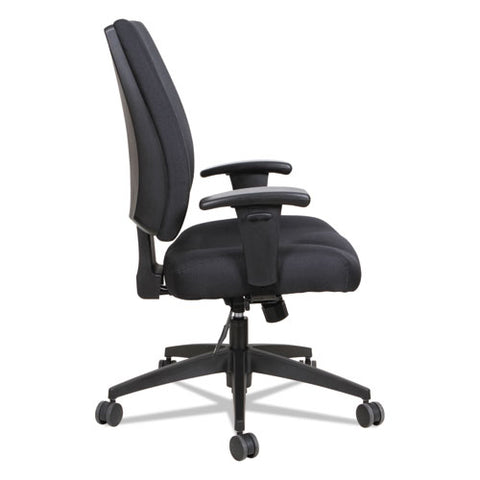 Image of Alera Wrigley Series High Performance Mid-back Synchro-tilt Task Chair, Supports Up To 275 Lbs, Black Seat/back, Black Base