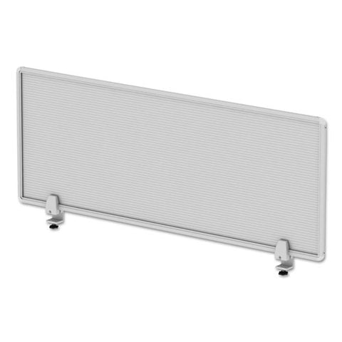 Image of Polycarbonate Privacy Panel, 47w X 0.50d X 18h, Silver/clear