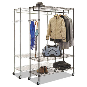 Wire Shelving Garment Rack, 30 Garments, 36w X 18d X 75h, Black