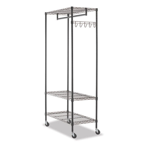 Image of Wire Shelving Garment Rack, 30 Garments, 36w X 18d X 75h, Black