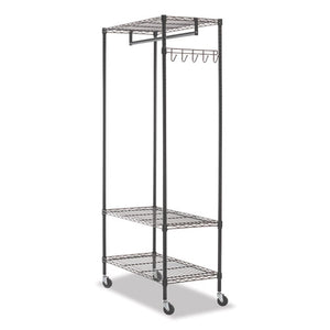 Wire Shelving Garment Rack, 30 Garments, 36w X 18d X 75h, Black