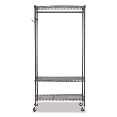 Image of Wire Shelving Garment Rack, 30 Garments, 36w X 18d X 75h, Black