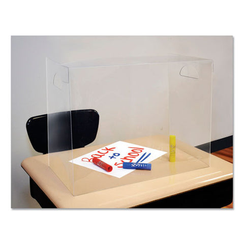 Image of Personal Space Crystal Clear Desk Dividers, 18.5 X 9.5 X 14, Pet, Clear, 36/carton