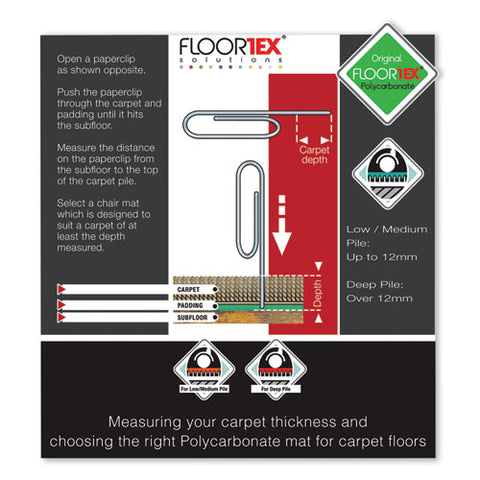 Image of Cleartex Ultimat Polycarbonate Chair Mat For Low/medium Pile Carpet, 48 X 53, Clear