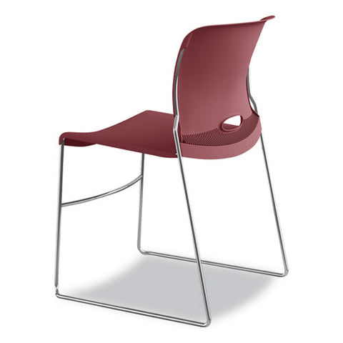 Image of Olson Stacker High Density Chair, Mulberry Seat/mulberry Back, Chrome Base, 4/carton