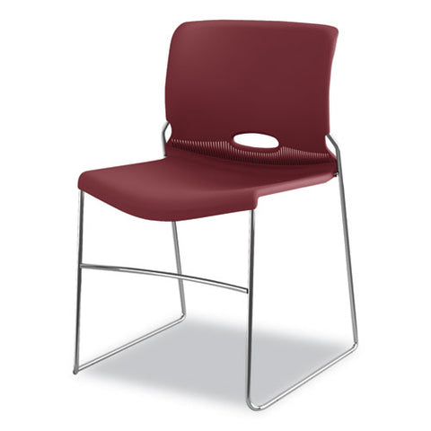 Image of Olson Stacker High Density Chair, Mulberry Seat/mulberry Back, Chrome Base, 4/carton