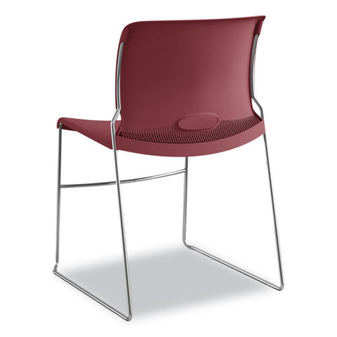 Image of Olson Stacker High Density Chair, Mulberry Seat/mulberry Back, Chrome Base, 4/carton