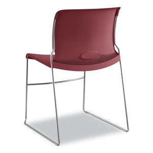 Olson Stacker High Density Chair, Mulberry Seat/mulberry Back, Chrome Base, 4/carton