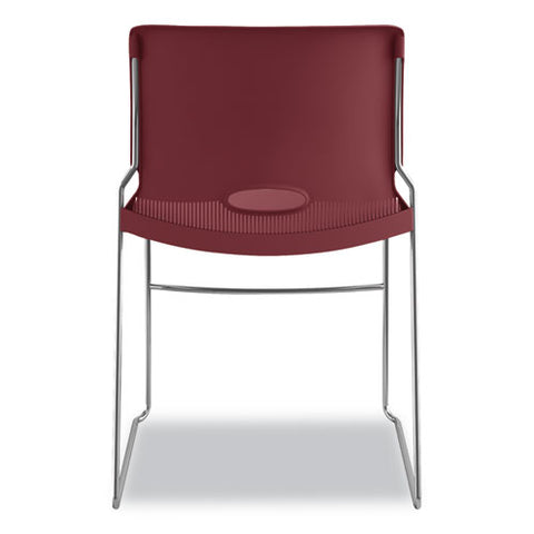 Image of Olson Stacker High Density Chair, Mulberry Seat/mulberry Back, Chrome Base, 4/carton