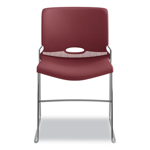 Image of Olson Stacker High Density Chair, Mulberry Seat/mulberry Back, Chrome Base, 4/carton