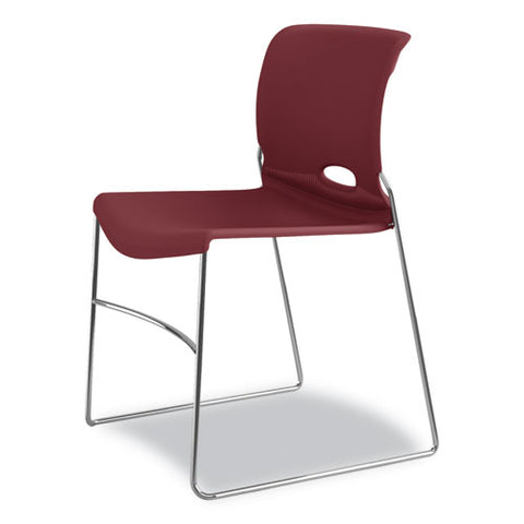 Image of Olson Stacker High Density Chair, Mulberry Seat/mulberry Back, Chrome Base, 4/carton