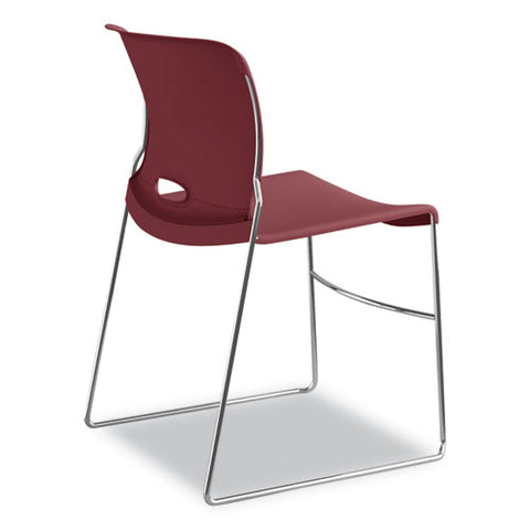 Image of Olson Stacker High Density Chair, Mulberry Seat/mulberry Back, Chrome Base, 4/carton