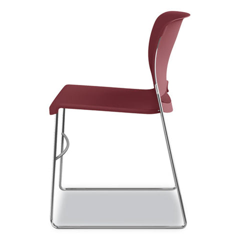 Image of Olson Stacker High Density Chair, Mulberry Seat/mulberry Back, Chrome Base, 4/carton