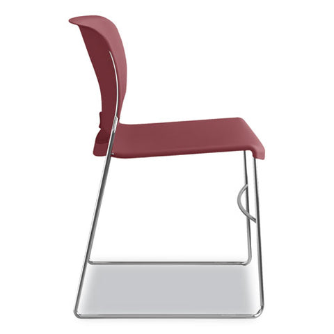 Image of Olson Stacker High Density Chair, Mulberry Seat/mulberry Back, Chrome Base, 4/carton