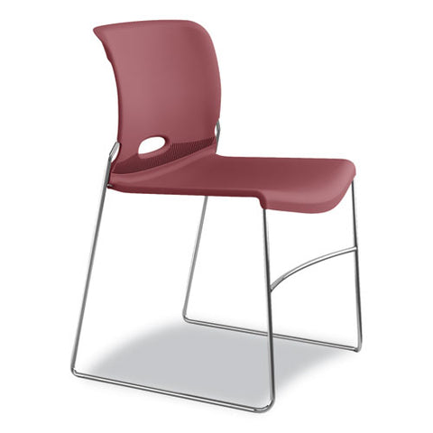 Image of Olson Stacker High Density Chair, Mulberry Seat/mulberry Back, Chrome Base, 4/carton