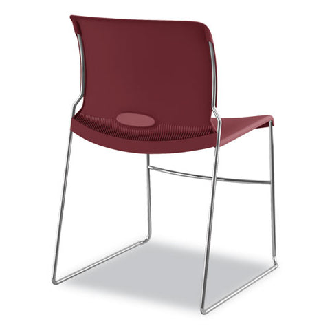 Image of Olson Stacker High Density Chair, Mulberry Seat/mulberry Back, Chrome Base, 4/carton