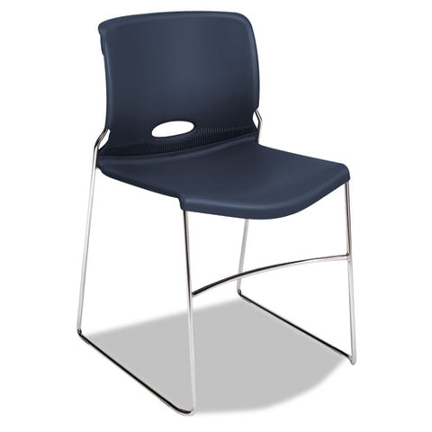 Image of Olson Stacker High Density Chair, Mulberry Seat/mulberry Back, Chrome Base, 4/carton