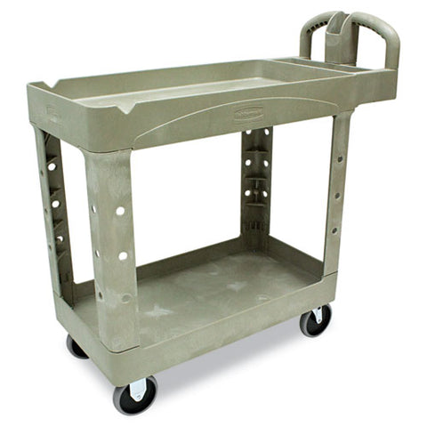 Image of Heavy-duty Utility Cart, Two-shelf, 25.9w X 45.2d X 32.2h, Beige