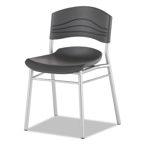 Image of Caféworks Cafe Chair, Graphite Seat/graphite Back, Silver Base, 2/carton