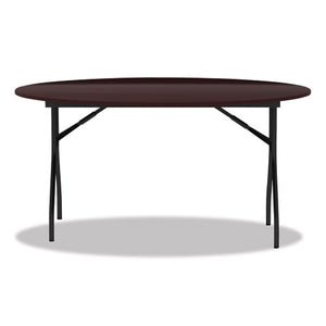 Round Wood Folding Table, 59 Dia X 29 1/8h, Mahogany