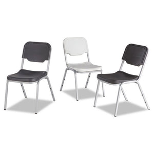 Rough 'n Ready Original Stack Chair, Black Seat/black Back, Silver Base, 4/carton