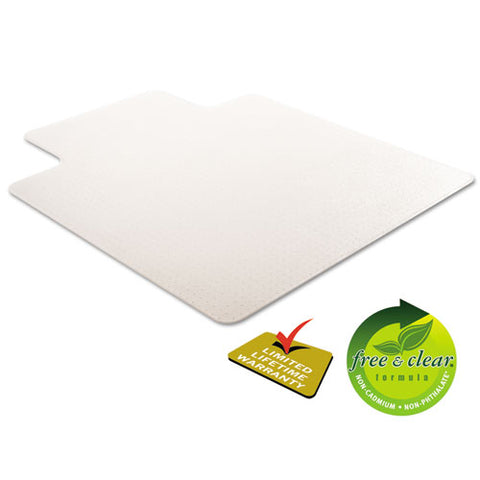 Image of Execumat All Day Use Chair Mat For High Pile Carpet, 45 X 53, Wide Lipped, Clear