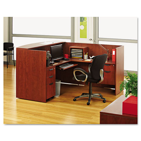 Image of Alera Valencia Series Reception Desk With Counter, 71w X 35.5d X 42.5h,  Cherry