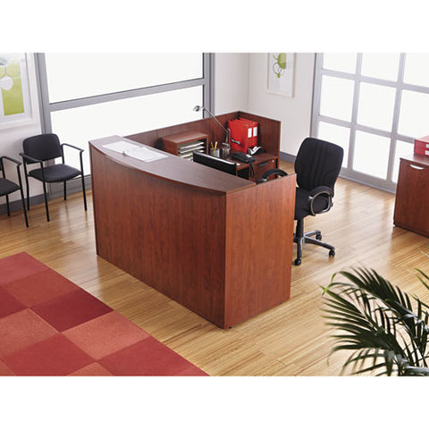 Image of Alera Valencia Series Reception Desk With Counter, 71w X 35.5d X 42.5h,  Cherry