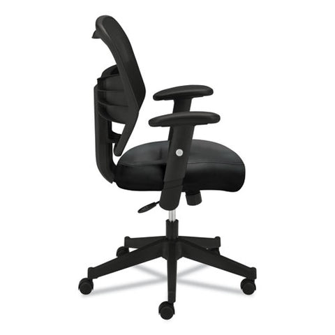 Image of Vl531 Mesh High-back Task Chair With Adjustable Arms, Supports Up To 250 Lbs., Black Seat/black Back, Black Base