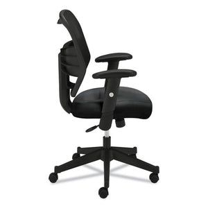 Vl531 Mesh High-back Task Chair With Adjustable Arms, Supports Up To 250 Lbs., Black Seat/black Back, Black Base