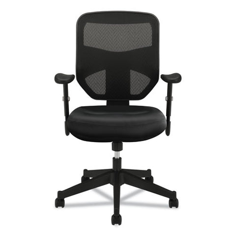 Image of Vl531 Mesh High-back Task Chair With Adjustable Arms, Supports Up To 250 Lbs., Black Seat/black Back, Black Base