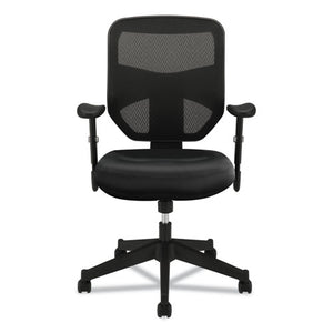 Vl531 Mesh High-back Task Chair With Adjustable Arms, Supports Up To 250 Lbs., Black Seat/black Back, Black Base