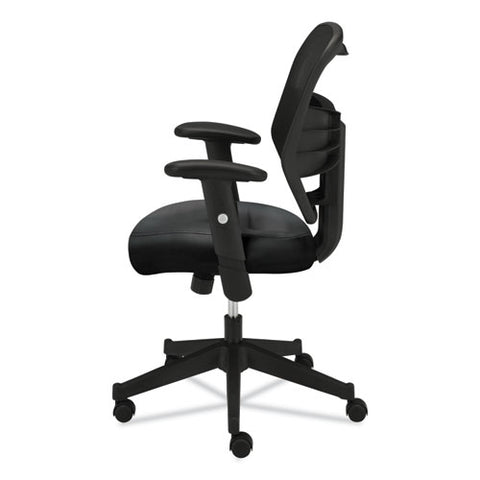 Image of Vl531 Mesh High-back Task Chair With Adjustable Arms, Supports Up To 250 Lbs., Black Seat/black Back, Black Base