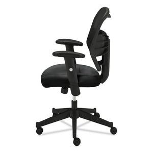 Vl531 Mesh High-back Task Chair With Adjustable Arms, Supports Up To 250 Lbs., Black Seat/black Back, Black Base