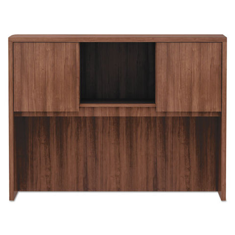 Image of Alera Valencia Series Hutch, 3 Compartment, 47.13w X 15d X 35.38h, Modern Walnut